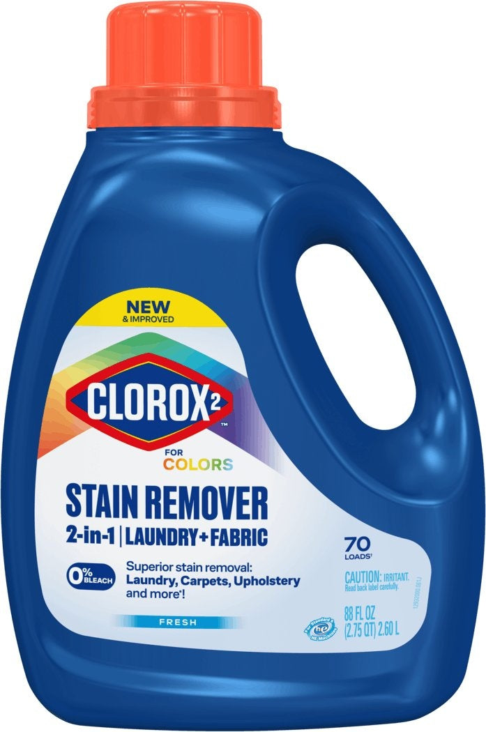Clorox 2 for Colors Bleach-Free Stain Remover, 2-in-1 Laundry + Fabric