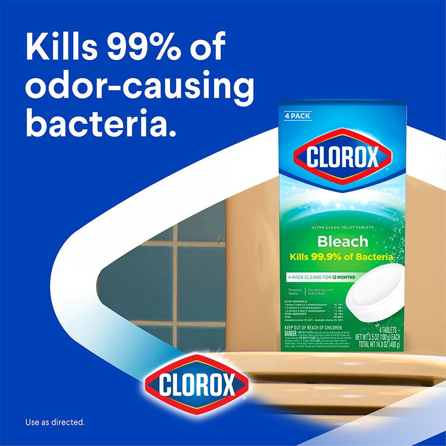 Clorox Ultra Clean Toilet Tablets Bleach | 2 ct. and 4 ct., Bathroom