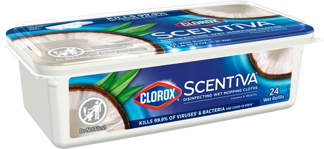 Clorox Scentiva Disinfecting Wet Mopping Cloths | 12 ct. and 24 ct., Floors