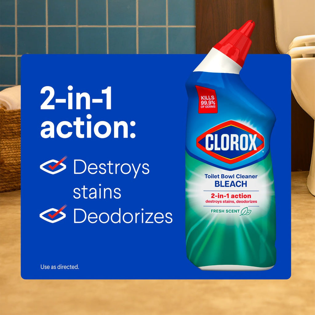 Clorox Toilet Bowl Cleaner – with Bleach | 24 oz., Bathroom