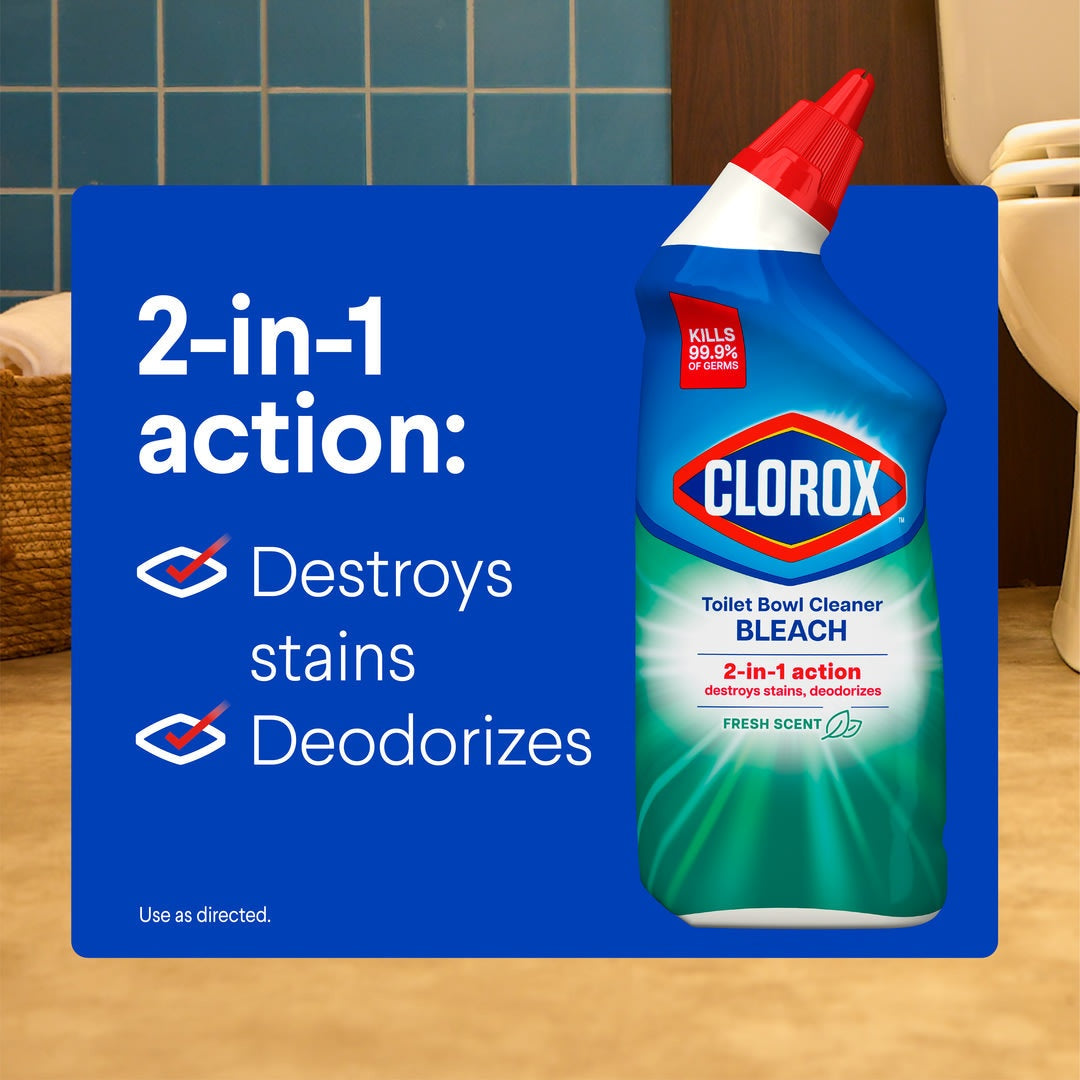 Clorox Toilet Bowl Cleaner – with Bleach | 24 oz., Bathroom