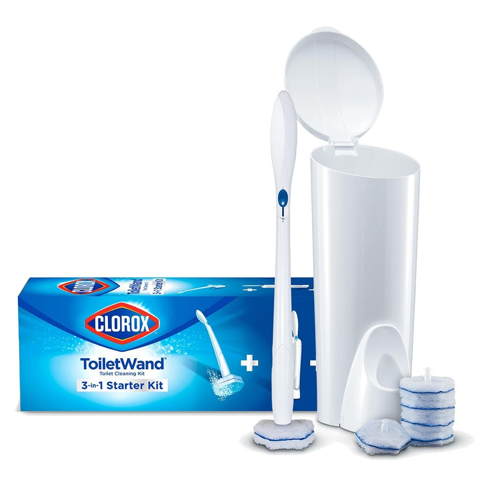Clorox Disinfecting ToiletWand Disposable Cleaner | 1 wand/caddy with 6 scrubbing pads, Bathroom